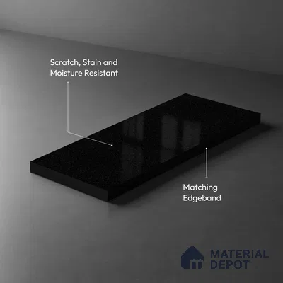 LM 21541 Black 8ft x 4ft Texture Finish Decorative Laminate - 1 mm | Suitable for TV Unit, Wardrobe, Kitchen Cabinets