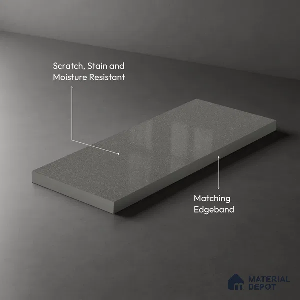 LM 21545 Grey Ade 8ft x 4ft Texture Finish Decorative Laminate - 1 mm | Suitable for TV Unit, Wardrobe, Kitchen Cabinets