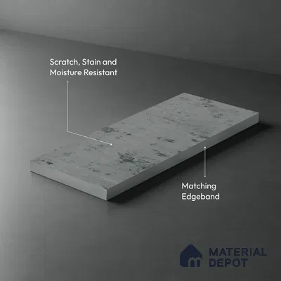 Stone Look LM 21550 Grey Carrara 8ft x 4ft Texture Finish Decorative Laminate - 1 mm | Suitable for TV Unit, Wardrobe, Kitchen Cabinets