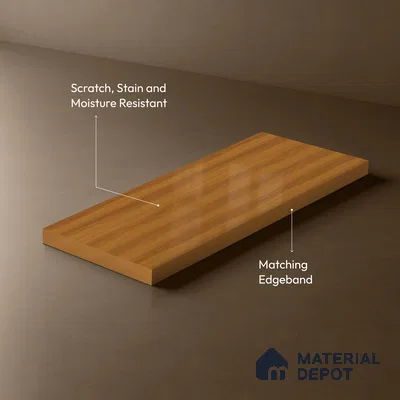 Wooden Look LM 21554 Toasted Hazelnut 8ft x 4ft Texture Finish Decorative Laminate - 1 mm | Suitable for TV Unit, Wardrobe, Kitchen Cabinets