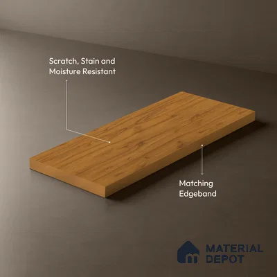 Wooden Look LM 21563 Clementine Teak 8ft x 4ft Texture Finish Decorative Laminate - 1 mm | Suitable for TV Unit, Wardrobe, Kitchen Cabinets
