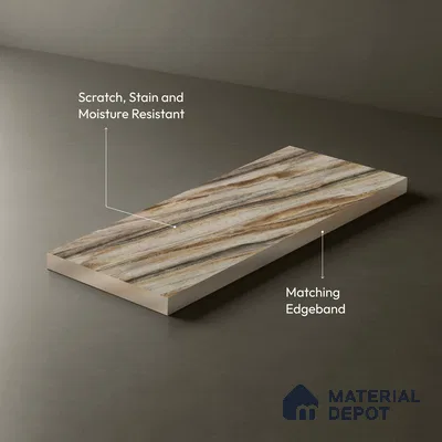 Marble Look LM 21568 Iiiusion Bronze Marble 8ft x 4ft Texture Finish Decorative Laminate - 1 mm | Suitable for TV Unit, Wardrobe, Kitchen Cabinets
