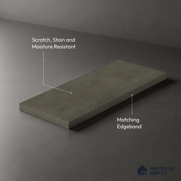 Stone Look LM 21579 Grey Carrara 8ft x 4ft Texture Finish Decorative Laminate - 1 mm | Suitable for TV Unit, Wardrobe, Kitchen Cabinets