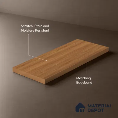 Wooden Look LM 21581 Glowing Oak 8ft x 4ft Texture Finish Decorative Laminate - 1 mm | Suitable for TV Unit, Wardrobe, Kitchen Cabinets