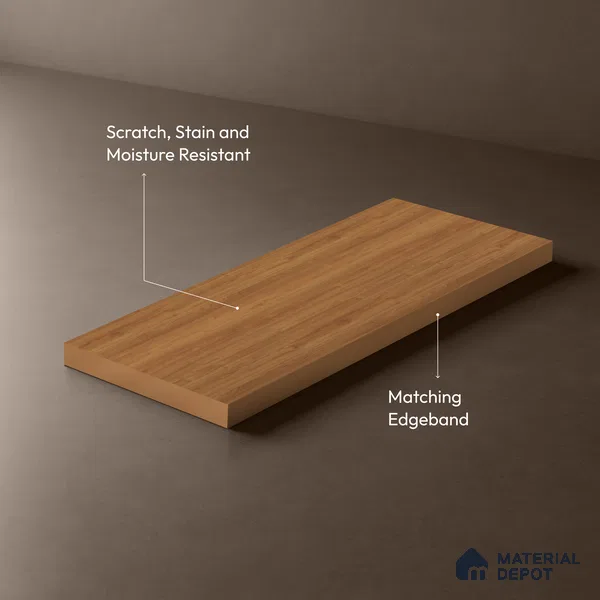 Wooden Look LM 21581 Glowing Oak 8ft x 4ft Texture Finish Decorative Laminate - 1 mm | Suitable for TV Unit, Wardrobe, Kitchen Cabinets