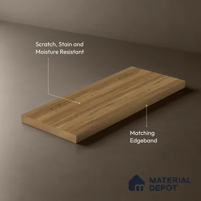 Wooden Look LM 21584 Soft Teak 8ft x 4ft Texture Finish Decorative Laminate - 1 mm | Suitable for TV Unit, Wardrobe, Kitchen Cabinets