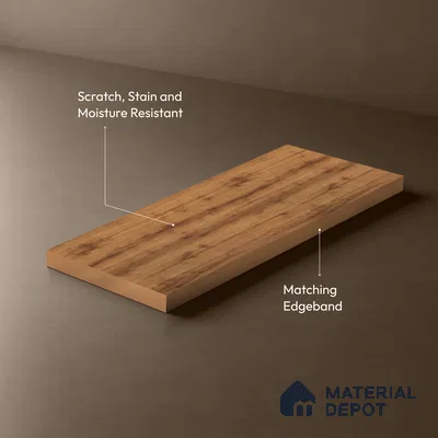 Wooden Look LM 21589 Natural Teak 8ft x 4ft Texture Finish Decorative Laminate - 1 mm | Suitable for TV Unit, Wardrobe, Kitchen Cabinets