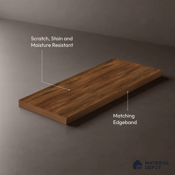 Wooden Look LM 21601 Sunny Yew 8ft x 4ft Suede Finish Decorative Laminate - 1 mm | Suitable for TV Unit, Wardrobe, Kitchen Cabinets