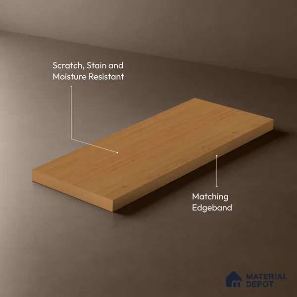Wooden Look LM 21606 Mustard Oak 8ft x 4ft Suede Finish Decorative Laminate - 1 mm | Suitable for TV Unit, Wardrobe, Kitchen Cabinets