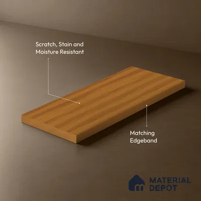 Wooden Look LM 21608 Toasted Hazelnut 8ft x 4ft Suede Finish Decorative Laminate - 1 mm | Suitable for TV Unit, Wardrobe, Kitchen Cabinets