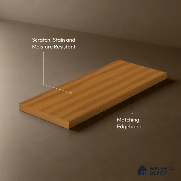 Wooden Look LM 21608 Toasted Hazelnut 8ft x 4ft Suede Finish Decorative Laminate - 1 mm | Suitable for TV Unit, Wardrobe, Kitchen Cabinets