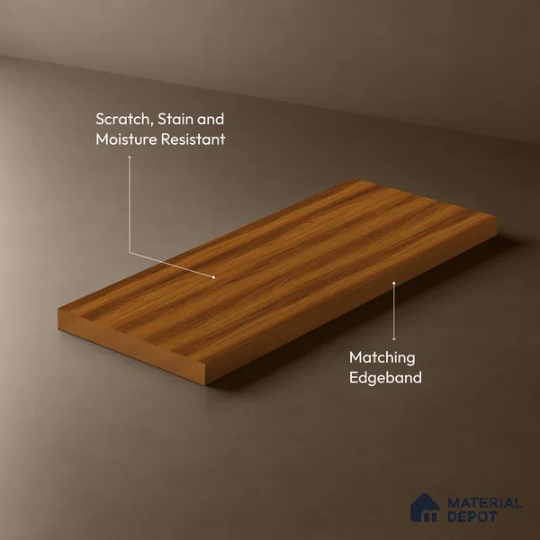 Wooden Look LM 21609 Honey Hazelnut 8ft x 4ft Suede Finish Decorative Laminate - 1 mm | Suitable for TV Unit, Wardrobe, Kitchen Cabinets