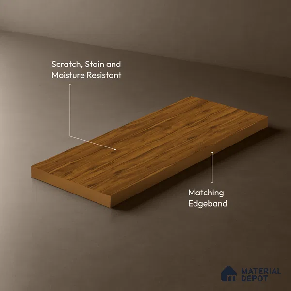 Wooden Look LM 21613 Tangerine Maple 8ft x 4ft Suede Finish Decorative Laminate - 1 mm | Suitable for TV Unit, Wardrobe, Kitchen Cabinets