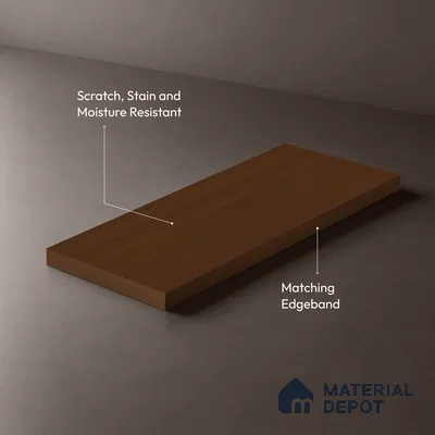 Wooden Look LM 21614 Rich Mahogany 8ft x 4ft Suede Finish Decorative Laminate - 1 mm | Suitable for TV Unit, Wardrobe, Kitchen Cabinets