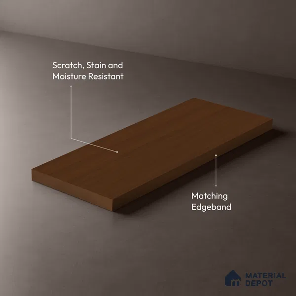 Wooden Look LM 21614 Rich Mahogany 8ft x 4ft Suede Finish Decorative Laminate - 1 mm | Suitable for TV Unit, Wardrobe, Kitchen Cabinets