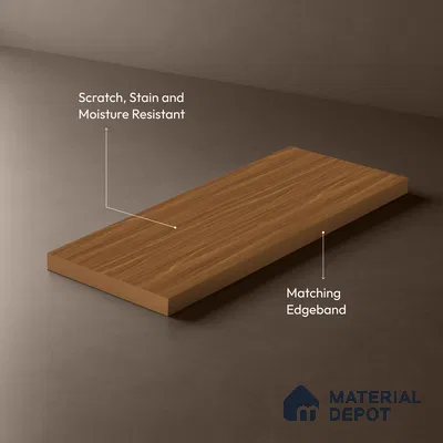Wooden Look LM 21619 Rustic Honey 8ft x 4ft Suede Finish Decorative Laminate - 1 mm | Suitable for TV Unit, Wardrobe, Kitchen Cabinets