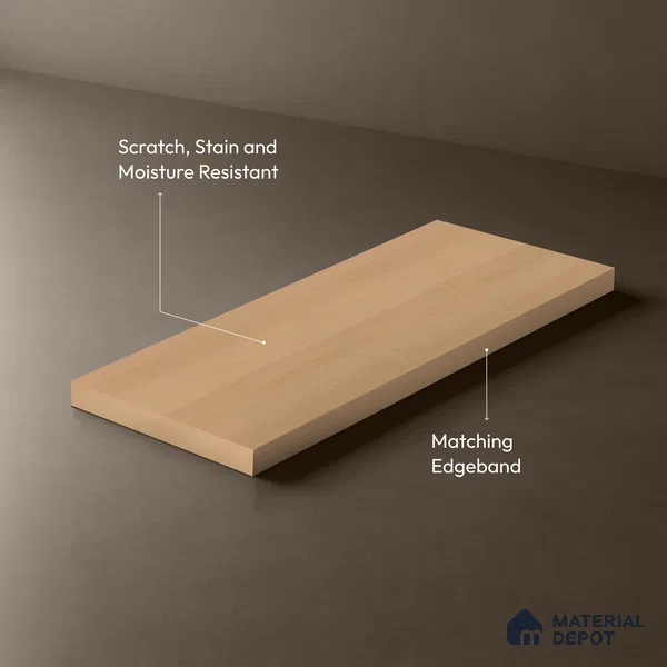 Wooden Look LM 21620 Barley Birch 8ft x 4ft Suede Finish Decorative Laminate - 1 mm | Suitable for TV Unit, Wardrobe, Kitchen Cabinets