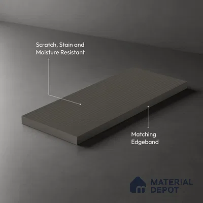 Fluted Solid Color Look LM 21624 Mink Grey 8ft x 4ft Texture Finish Decorative Laminate - 1 mm | Suitable for TV Unit, Wardrobe, Kitchen Cabinets