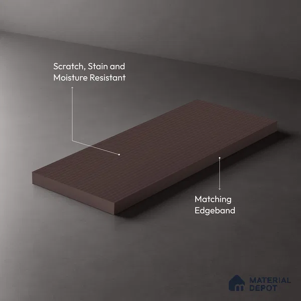 Fluted Solid Color Look LM 21625 Rose Gold 8ft x 4ft Texture Finish Decorative Laminate - 1 mm | Suitable for TV Unit, Wardrobe, Kitchen Cabinets