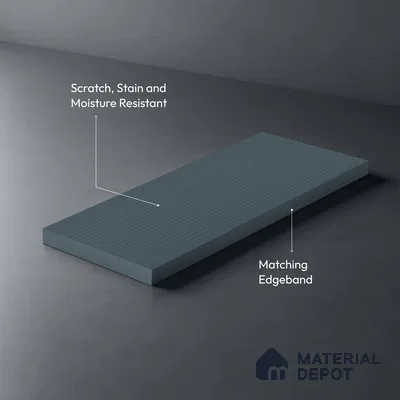 Fluted Solid Color Look LM 21626 Corsican Blue 8ft x 4ft Texture Finish Decorative Laminate - 1 mm | Suitable for TV Unit, Wardrobe, Kitchen Cabinets