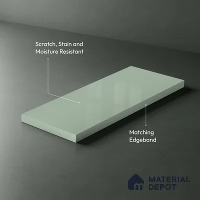 GA 4004 8 ft x 4 ft High Gloss Finish 6H Antiscratch Acrylic Laminate - 1.5 mm | Suitable for Living Room, Kitchen, Office | Matching Edgeband Code EB 4004