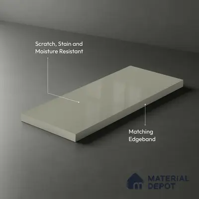 GA 4008 8 ft x 4 ft High Gloss Finish 6H Antiscratch Acrylic Laminate - 1.5 mm | Suitable for Living Room, Kitchen, Office | Matching Edgeband Code EB 4008