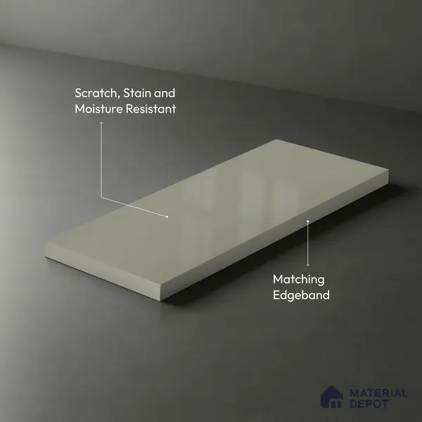 GA 4008 8 ft x 4 ft High Gloss Finish 6H Antiscratch Acrylic Laminate - 1.5 mm | Suitable for Living Room, Kitchen, Office | Matching Edgeband Code EB 4008