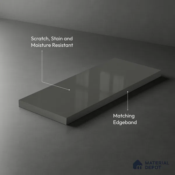 GA 4010 8 ft x 4 ft High Gloss Finish 6H Antiscratch Acrylic Laminate - 1.5 mm | Suitable for Living Room, Kitchen, Office | ( Matching Edgeband Code EB 4010)