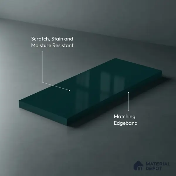 GA 4012 8 ft x 4 ft High Gloss Finish 6H Antiscratch Acrylic Laminate - 1.5 mm | Suitable for Living Room, Kitchen, Office | Matching Edgeband Code EB 4012