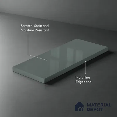 GA 4014 8 ft x 4 ft High Gloss Finish 6H Antiscratch Acrylic Laminate - 1.5 mm | Suitable for Living Room, Kitchen, Office | Matching Edgeband Code EB 4014