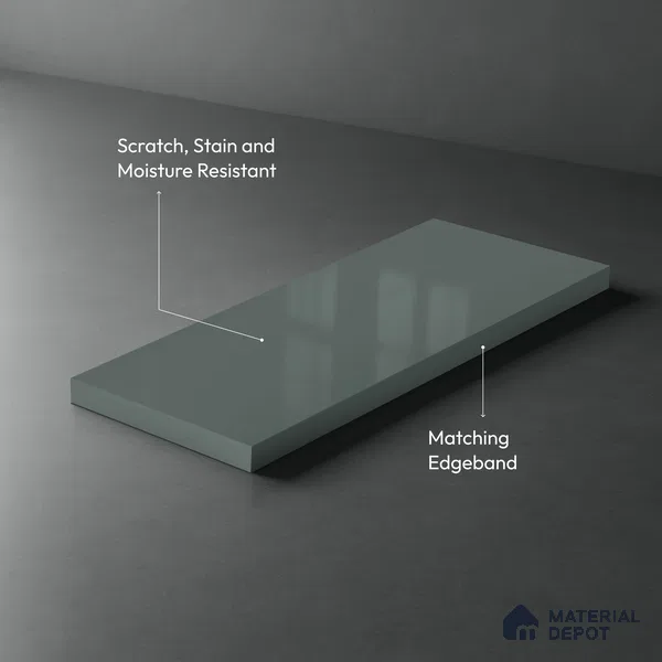 GA 4014 8 ft x 4 ft High Gloss Finish 6H Antiscratch Acrylic Laminate - 1.5 mm | Suitable for Living Room, Kitchen, Office | Matching Edgeband Code EB 4014
