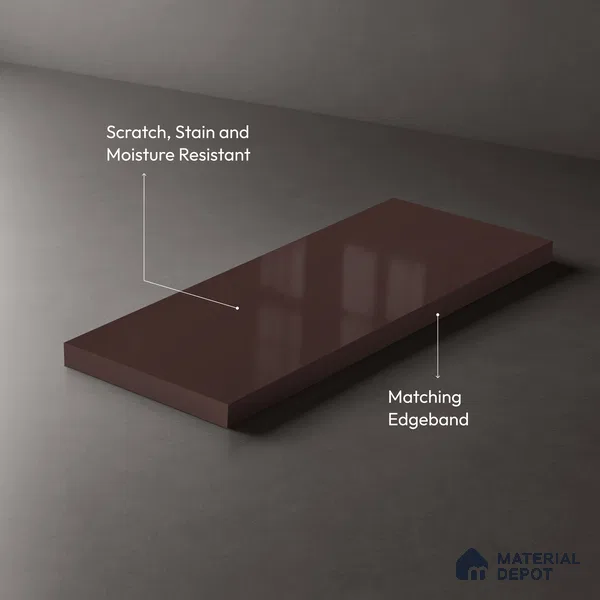 GA 4016 8 ft x 4 ft High Gloss Finish 6H Antiscratch Acrylic Laminate - 1.5 mm | Suitable for Living Room, Kitchen, Office | Matching Edgeband Code EB 4016