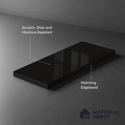 GA 4018 8 ft x 4 ft High Gloss Finish 6H Antiscratch Acrylic Laminate - 1.5 mm | Suitable for Living Room, Kitchen, Office | Matching Edgeband Code EB 4018
