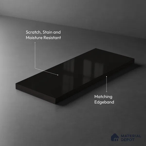 GA 4018 8 ft x 4 ft High Gloss Finish 6H Antiscratch Acrylic Laminate - 1.5 mm | Suitable for Living Room, Kitchen, Office | Matching Edgeband Code EB 4018