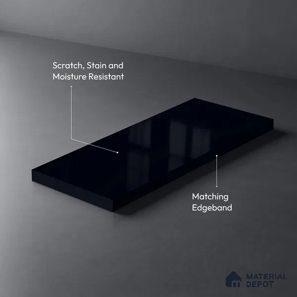 GA 4019 8 ft x 4 ft High Gloss Finish 6H Antiscratch Acrylic Laminate - 1.5 mm | Suitable for Living Room, Kitchen, Office | Matching Edgeband Code EB 4019