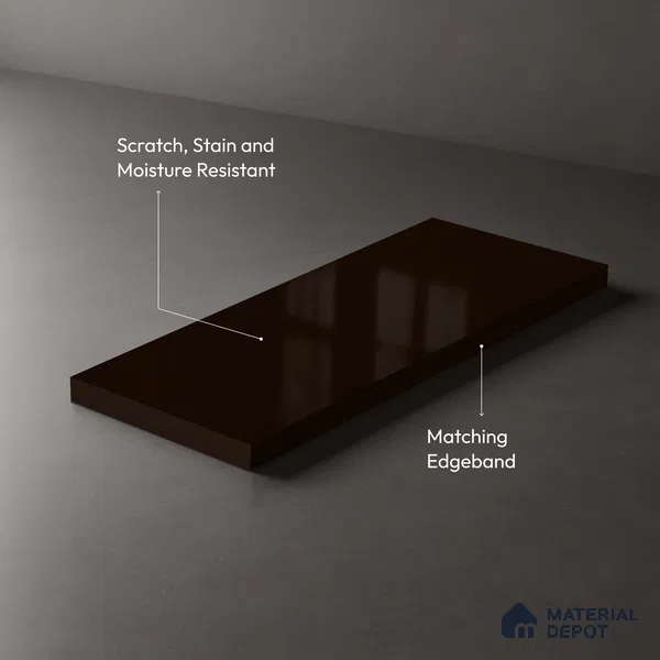 GA 4022 8 ft x 4 ft High Gloss Finish 6H Antiscratch Acrylic Laminate - 1.5 mm | Suitable for Living Room, Kitchen, Office | Matching Edgeband Code EB 4022