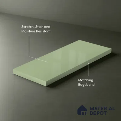 GA 4023 8 ft x 4 ft High Gloss Finish 6H Antiscratch Acrylic Laminate - 1.5 mm | Suitable for Living Room, Kitchen, Office | Matching Edgeband Code EB 4023