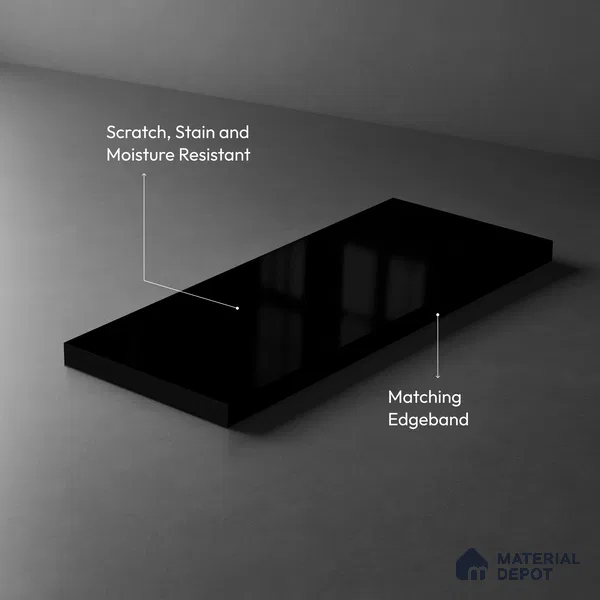 GA 4026 8 ft x 4 ft High Gloss Finish 6H Antiscratch Acrylic Laminate - 1.5 mm | Suitable for Living Room, Kitchen, Office | Matching Edgeband Code EB 4026