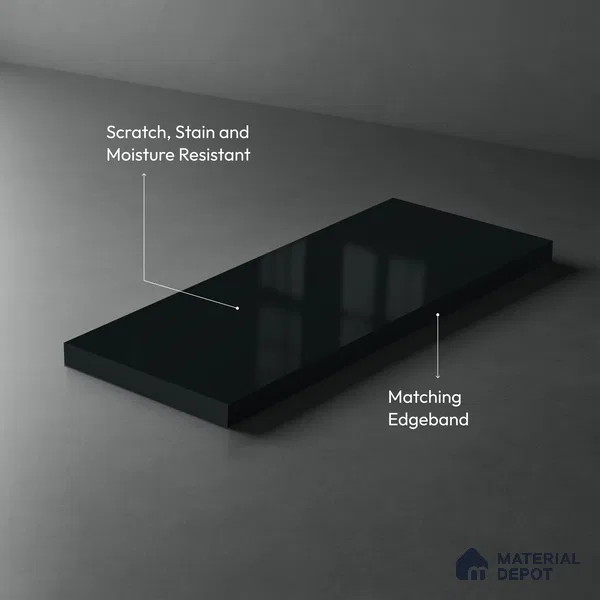 GA 4030 8 ft x 4 ft High Gloss Finish 6H Antiscratch Acrylic Laminate - 1.5 mm | Suitable for Living Room, Kitchen, Office | Matching Edgeband Code EB 4030