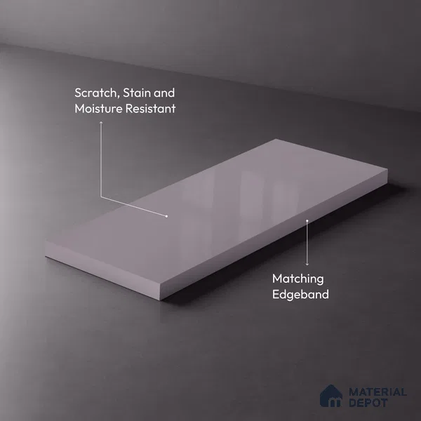 GA 4032 8 ft x 4 ft High Gloss Finish 6H Antiscratch Acrylic Laminate - 1.5 mm | Suitable for Living Room, Kitchen, Office | Matching Edgeband Code EB 4032