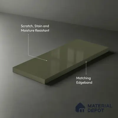 GA 4033 8 ft x 4 ft High Gloss Finish 6H Antiscratch Acrylic Laminate - 1.5 mm | Suitable for Living Room, Kitchen, Office | Matching Edgeband Code EB 4033