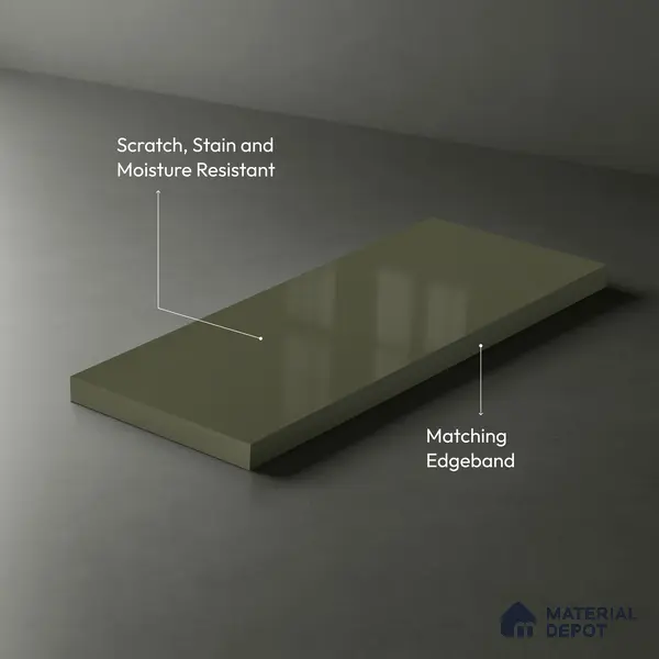 GA 4033 8 ft x 4 ft High Gloss Finish 6H Antiscratch Acrylic Laminate - 1.5 mm | Suitable for Living Room, Kitchen, Office | Matching Edgeband Code EB 4033