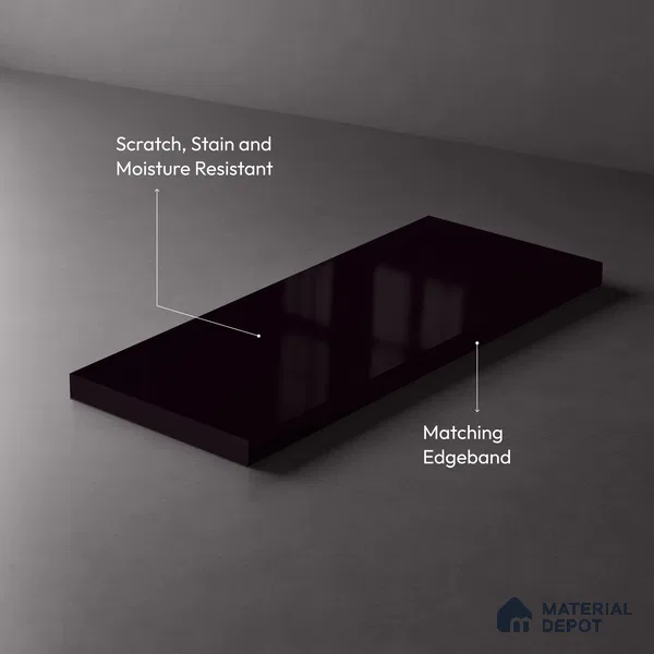 GA 4035 8 ft x 4 ft High Gloss Finish 6H Antiscratch Acrylic Laminate - 1.5 mm | Suitable for Living Room, Kitchen, Office | Matching Edgeband Code EB 4035