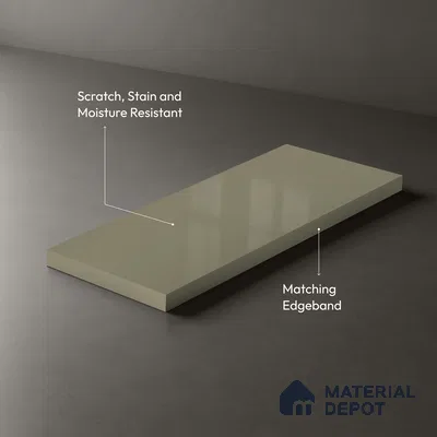 GA 4036 8 ft x 4 ft High Gloss Finish 6H Antiscratch Acrylic Laminate - 1.5 mm | Suitable for Living Room, Kitchen, Office | Matching Edgeband Code EB 4036