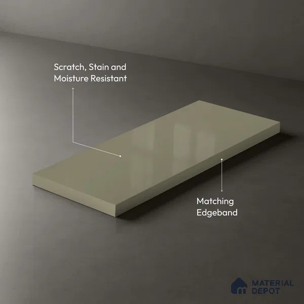 GA 4036 8 ft x 4 ft High Gloss Finish 6H Antiscratch Acrylic Laminate - 1.5 mm | Suitable for Living Room, Kitchen, Office | Matching Edgeband Code EB 4036