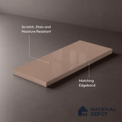 GA 4037 8 ft x 4 ft High Gloss Finish 6H Antiscratch Acrylic Laminate - 1.5 mm | Suitable for Living Room, Kitchen, Office | Matching Edgeband Code EB 4037