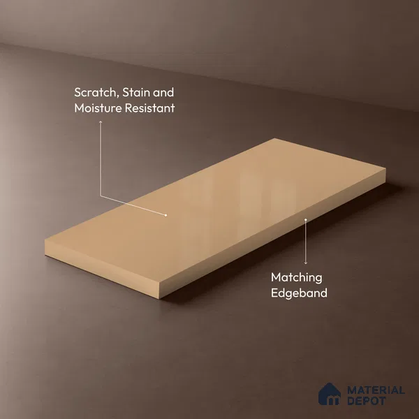 GA 4038 8 ft x 4 ft High Gloss Finish 6H Antiscratch Acrylic Laminate - 1.5 mm | Suitable for Living Room, Kitchen, Office | Matching Edgeband Code EB 4038