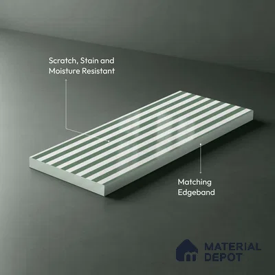 GA 4111 8 ft x 4 ft Stripe Matte Finish 6H Antiscratch Acrylic Laminate - 1.5 mm | Suitable for Living Room, Kitchen, Office