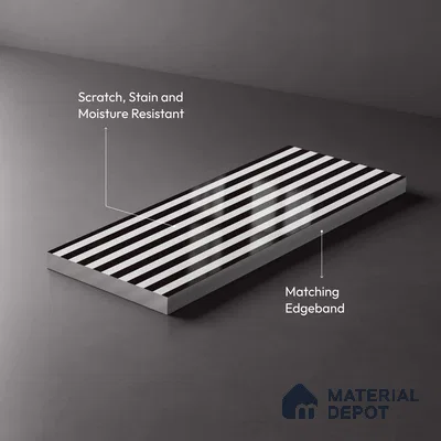 GA 4128 8 ft x 4 ft Stripe Matte Finish 6H Antiscratch Acrylic Laminate - 1.5 mm | Suitable for Living Room, Kitchen, Office
