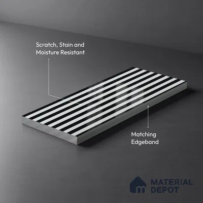 GA 4129 8 ft x 4 ft Stripe Matte Finish 6H Antiscratch Acrylic Laminate - 1.5 mm | Suitable for Living Room, Kitchen, Office